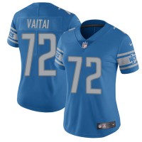 Nike Detroit Lions #72 Halapoulivaati Vaitai Blue Team Color Women's Stitched NFL Vapor Untouchable Limited Jersey