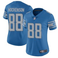 Nike Detroit Lions #88 T.J. Hockenson Light Blue Team Color Women's Stitched NFL Vapor Untouchable Limited Jersey