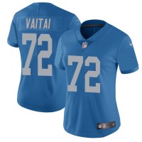 Nike Detroit Lions #72 Halapoulivaati Vaitai Blue Throwback Women's Stitched NFL Vapor Untouchable Limited Jersey