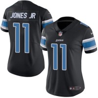 Nike Detroit Lions #11 Marvin Jones Jr Black Women's Stitched NFL Limited Rush Jersey