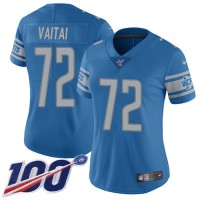 Nike Detroit Lions #72 Halapoulivaati Vaitai Blue Team Color Women's Stitched NFL 100th Season Vapor Untouchable Limited Jersey