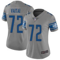 Nike Detroit Lions #72 Halapoulivaati Vaitai Gray Women's Stitched NFL Limited Inverted Legend Jersey