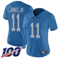 Nike Detroit Lions #11 Marvin Jones Jr Blue Throwback Women's Stitched NFL 100th Season Vapor Limited Jersey