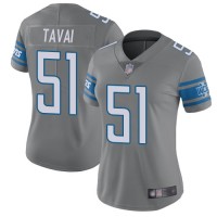 Nike Detroit Lions #51 Jahlani Tavai Gray Women's Stitched NFL Limited Rush Jersey
