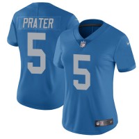 Nike Detroit Lions #5 Matt Prater Blue Throwback Women's Stitched NFL Vapor Untouchable Limited Jersey