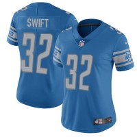 Nike Detroit Lions #32 D'Andre Swift Blue Team Color Women's Stitched NFL Vapor Untouchable Limited Jersey
