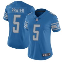 Nike Detroit Lions #5 Matt Prater Light Blue Team Color Women's Stitched NFL Vapor Untouchable Limited Jersey
