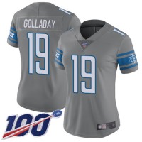 Nike Detroit Lions #19 Kenny Golladay Gray Women's Stitched NFL Limited Rush 100th Season Jersey