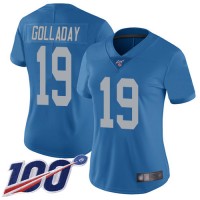 Nike Detroit Lions #19 Kenny Golladay Blue Throwback Women's Stitched NFL 100th Season Vapor Limited Jersey