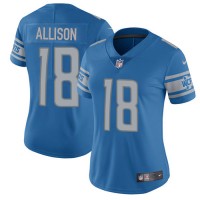 Nike Detroit Lions #18 Geronimo Allison Blue Team Color Women's Stitched NFL Vapor Untouchable Limited Jersey