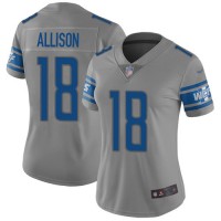 Nike Detroit Lions #18 Geronimo Allison Gray Women's Stitched NFL Limited Inverted Legend Jersey