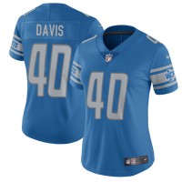 Nike Detroit Lions #40 Jarrad Davis Light Blue Team Color Women's Stitched NFL Vapor Untouchable Limited Jersey