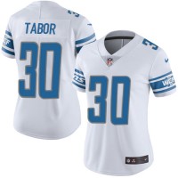Nike Detroit Lions #30 Teez Tabor White Women's Stitched NFL Vapor Untouchable Limited Jersey