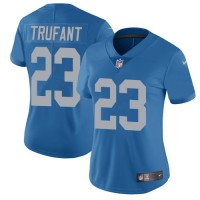 Nike Detroit Lions #23 Desmond Trufant Blue Throwback Women's Stitched NFL Vapor Untouchable Limited Jersey