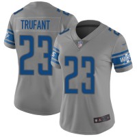 Nike Detroit Lions #23 Desmond Trufant Gray Women's Stitched NFL Limited Inverted Legend Jersey