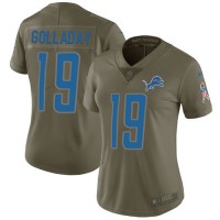 Nike Detroit Lions #19 Kenny Golladay Olive Women's Stitched NFL Limited 2017 Salute to Service Jersey