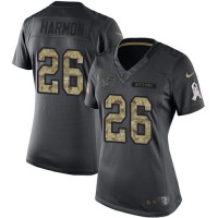 Nike Detroit Lions #26 Duron Harmon Black Women's Stitched NFL Limited 2016 Salute to Service Jersey