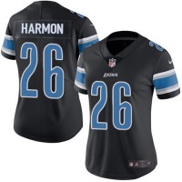 Nike Detroit Lions #26 Duron Harmon Black Women's Stitched NFL Limited Rush Jersey