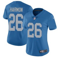 Nike Detroit Lions #26 Duron Harmon Blue Throwback Women's Stitched NFL Vapor Untouchable Limited Jersey