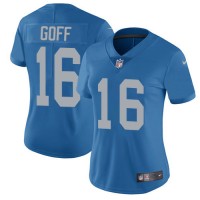 Detroit Detroit Lions #16 Jared Goff Blue Throwback Women's Stitched NFL Vapor Untouchable Limited Jersey