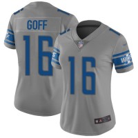 Detroit Detroit Lions #16 Jared Goff Gray Women's Stitched NFL Limited Inverted Legend Jersey