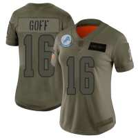 Detroit Detroit Lions #16 Jared Goff Camo Women's Stitched NFL Limited 2019 Salute To Service Jersey