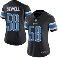 Detroit Detroit Lions #58 Penei Sewell Black Women's Stitched NFL Limited Rush Jersey
