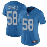 Detroit Detroit Lions #58 Penei Sewell Blue Throwback Women's Stitched NFL Vapor Untouchable Limited Jersey