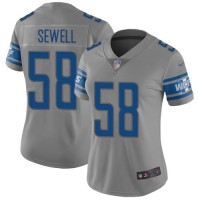 Detroit Detroit Lions #58 Penei Sewell Gray Women's Stitched NFL Limited Inverted Legend Jersey
