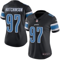 Nike Detroit Lions #97 Aidan Hutchinson Black Women's Stitched NFL Limited Rush Jersey
