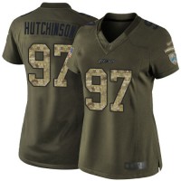 Nike Detroit Lions #97 Aidan Hutchinson Green Women's Stitched NFL Limited 2015 Salute to Service Jersey