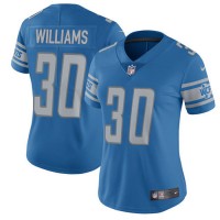 Nike Detroit Lions #30 Jamaal Williams Blue Team Color Women's Stitched NFL Vapor Untouchable Limited Jersey