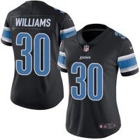 Nike Detroit Lions #30 Jamaal Williams Black Women's Stitched NFL Limited Rush Jersey