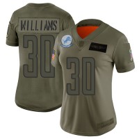 Nike Detroit Lions #30 Jamaal Williams Camo Women's Stitched NFL Limited 2019 Salute To Service Jersey