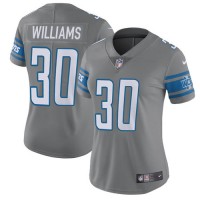 Nike Detroit Lions #30 Jamaal Williams Gray Women's Stitched NFL Limited Rush Jersey