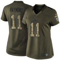 Nike Detroit Lions #11 Kalif Raymond Green Women's Stitched NFL Limited 2015 Salute to Service Jersey