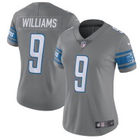 Nike Detroit Lions #9 Jameson Williams Gray Women's Stitched NFL Limited Rush Jersey