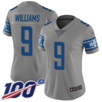 Nike Detroit Lions #9 Jameson Williams Gray Women's Stitched NFL Limited Inverted Legend 100th Season Jersey