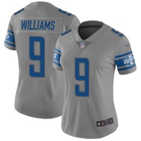 Nike Detroit Lions #9 Jameson Williams Gray Women's Stitched NFL Limited Inverted Legend Jersey
