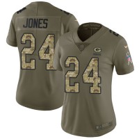 Nike Green Bay Packers #24 Josh Jones Olive/Camo Women's Stitched NFL Limited 2017 Salute to Service Jersey