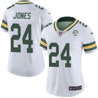 Nike Green Bay Packers #24 Josh Jones White Women's 100th Season Stitched NFL Vapor Untouchable Limited Jersey