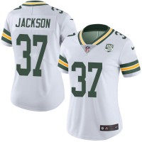 Nike Green Bay Packers #37 Josh Jackson White Women's 100th Season Stitched NFL Vapor Untouchable Limited Jersey