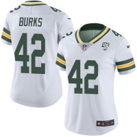 Nike Green Bay Packers #42 Oren Burks White Women's 100th Season Stitched NFL Vapor Untouchable Limited Jersey