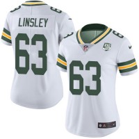 Nike Green Bay Packers #63 Corey Linsley White Women's 100th Season Stitched NFL Vapor Untouchable Limited Jersey