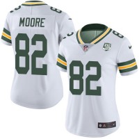 Nike Green Bay Packers #82 J'Mon Moore White Women's 100th Season Stitched NFL Vapor Untouchable Limited Jersey