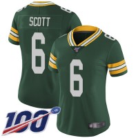Nike Green Bay Packers #6 JK Scott Green Team Color Women's Stitched NFL 100th Season Vapor Limited Jersey