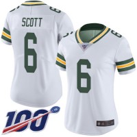 Nike Green Bay Packers #6 JK Scott White Women's Stitched NFL 100th Season Vapor Limited Jersey