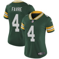 Nike Green Bay Packers #4 Brett Favre Green Team Color Women's Stitched NFL Vapor Untouchable Limited Jersey