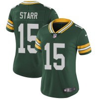 Nike Green Bay Packers #15 Bart Starr Green Team Color Women's Stitched NFL Vapor Untouchable Limited Jersey