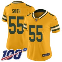 Nike Green Bay Packers #55 Za'Darius Smith Gold Women's Stitched NFL Limited Inverted Legend 100th Season Jersey